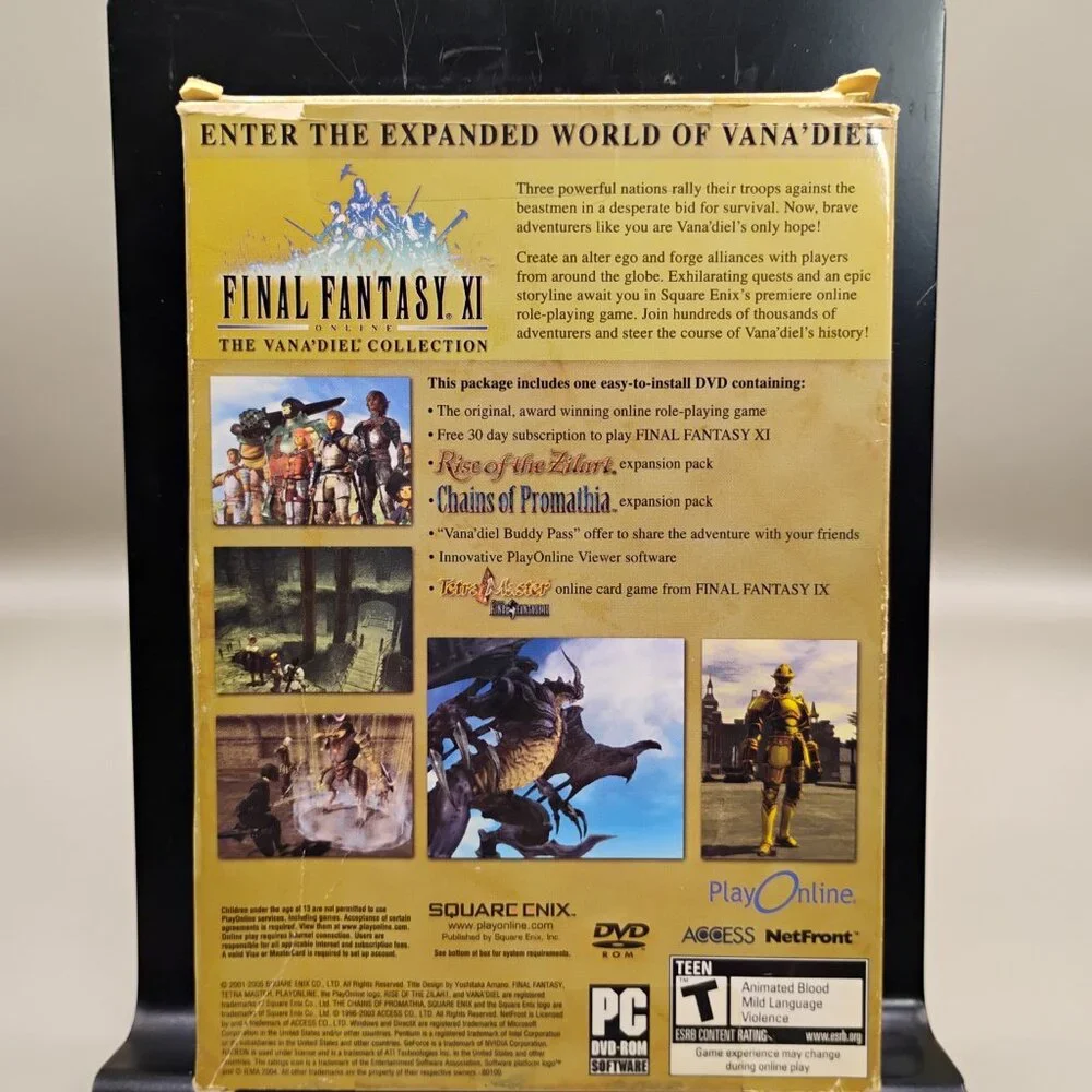 PC DVD ROM Final Fantasy XI The Vana' Diel Collection Windows software 2001-2005